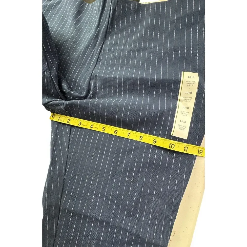 Women's High-Rise Skinny Ankle 12 Pants  A New Day navy blue pinstripe corp core